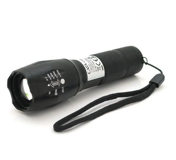 Ліхтар CATA CT-8025, Zoom, 5 реж, корпус- алюм, водостійкий, ударостійкий, вмонт акум, i ip44, 6400К