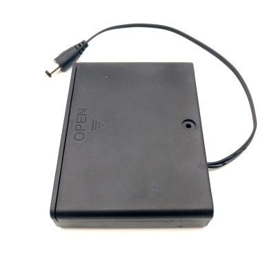 Відсік для батарей 6х АА з кришкою, перемикачем та роз'ємом  5,5*2,1 мм