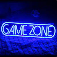 Неоновая LED вывеска для игрового клуба Game Zone, 42X12см