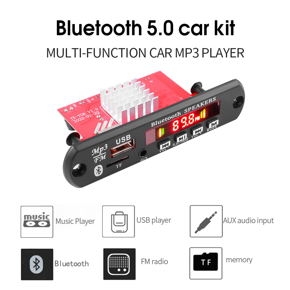 Підсилювач MP3 DC 7V-22V 2*50W декодер плата 120W  V5.0 USB модуль FM AUX радіо