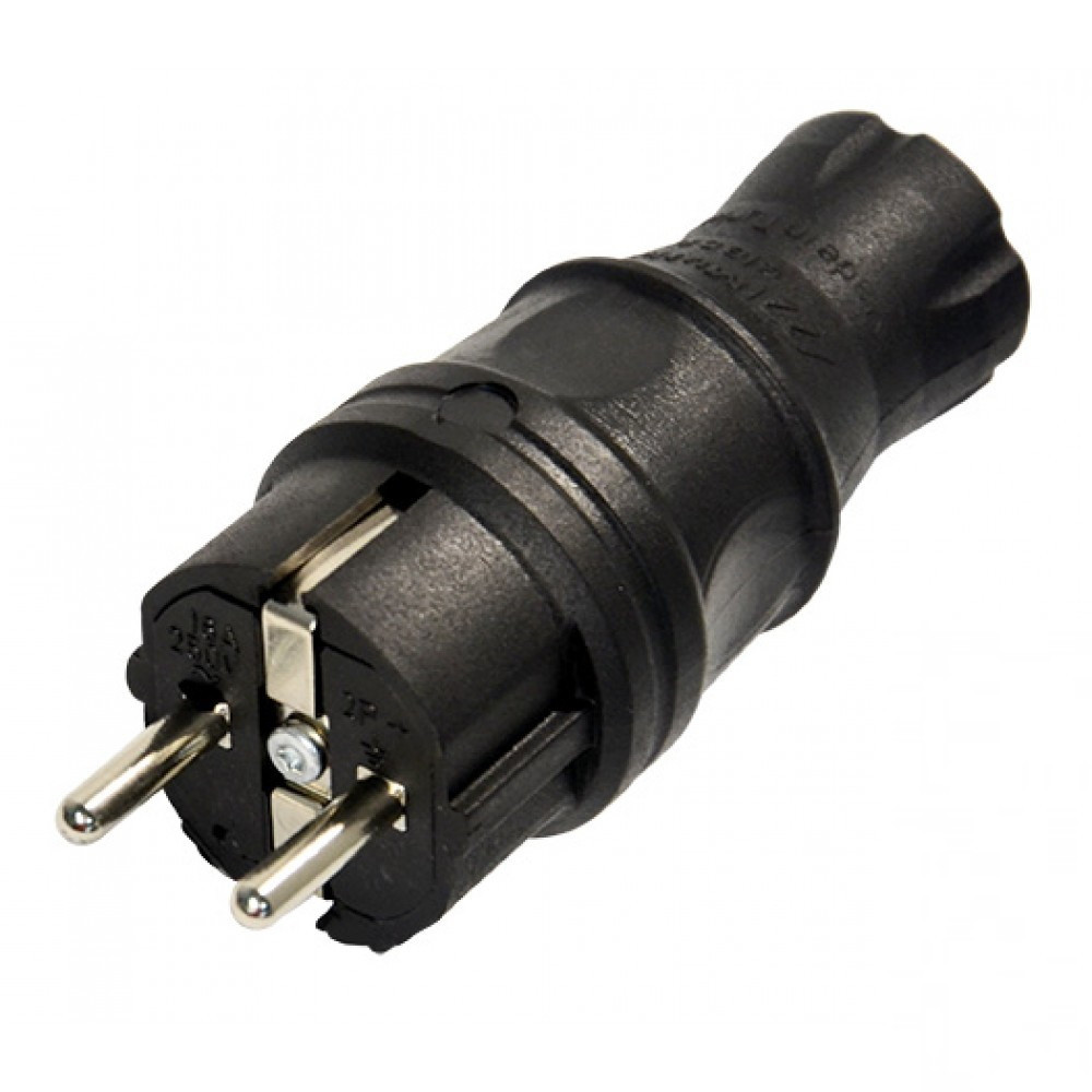 Вилка з/з, 16А, каучук, пряма, Mutlusan (010083300028)