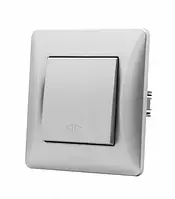 VIDEX BINERA Вимикач 1кл проміжний срібний шовк (VF-BNSW1I-SS)