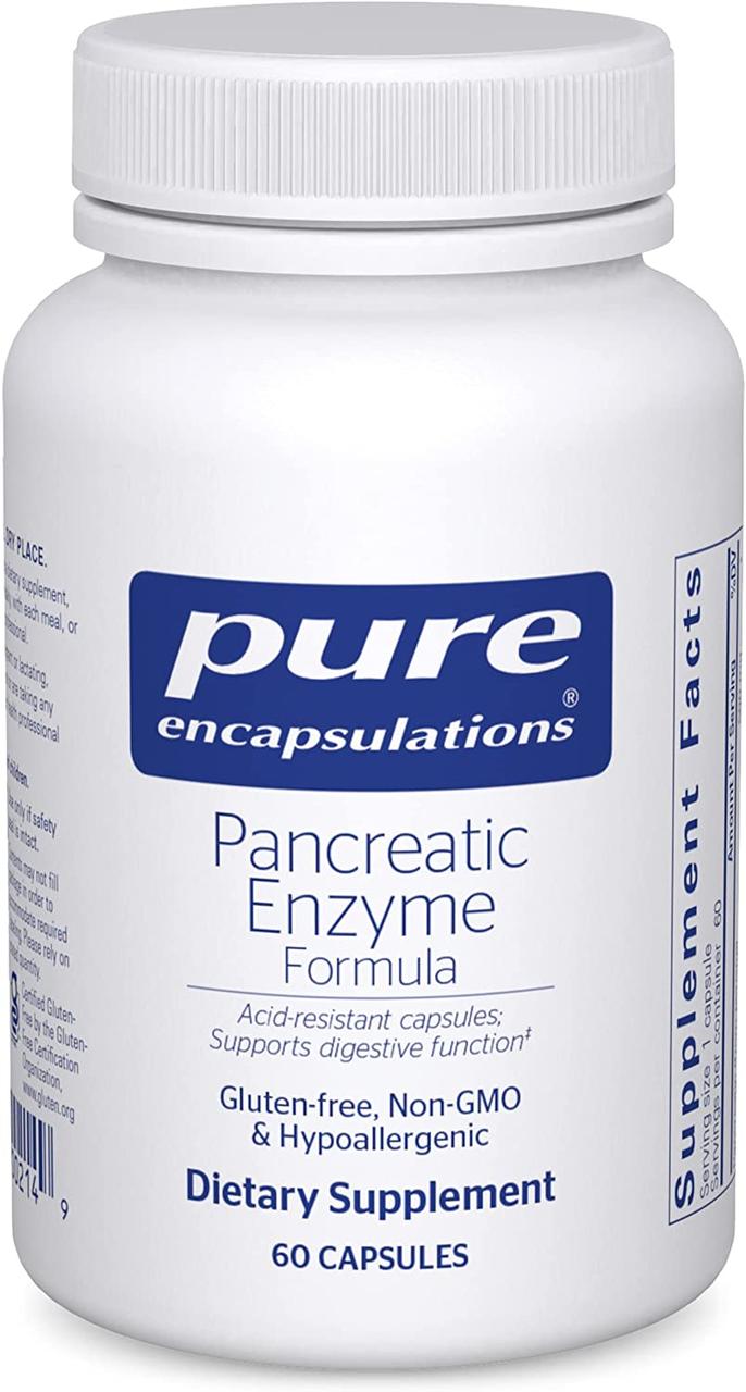 Формула ферменту підшлункової залози, Pancreatic Enzyme Formula, Pure Encapsulations, 60 капсул BX182