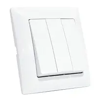 Вимикач 3 клавішний. самозажимний, білий