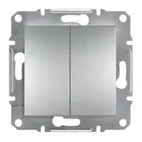 Вимикач 2 клавішний самозажимний ASFORA алюміній