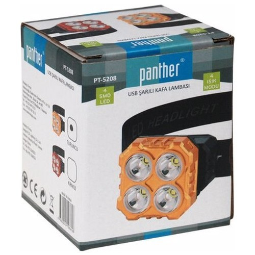 Ліхтар налобний Panther PT-5208 з зарядкой від USB