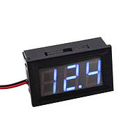 Вольтметр цифровий DC 4.5-30V з LED-індикатором 0.56 дюйма синій, корпус чорний