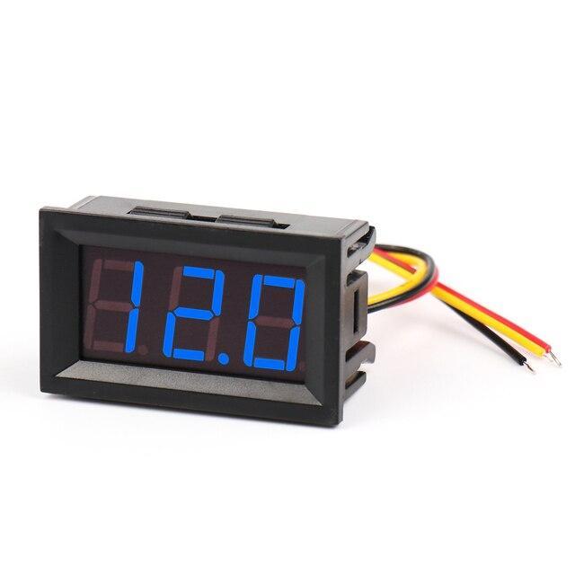 Вольтметр цифровий DC 5-120V з LED-індикатором 0.56 дюйма синій, корпус чорний
