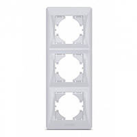 Рамка VIDEX BINERA срібний шовк 3 поста вертикальна(VF-BNFR3V-SS) (12/96)