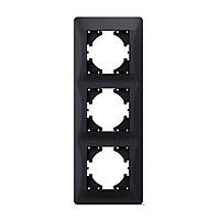 Рамка VIDEX BINERA чорний графіт 3 поста вертикальна  (VF-BNFR3V-BG)