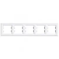 Рамка п'ятимісна горизонтальна, біла ASFORA