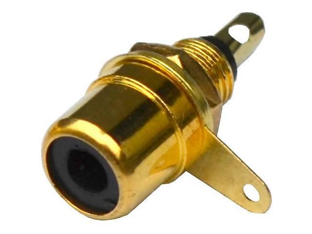?ніздо RC? монтажне, корпус метал, gold чорне