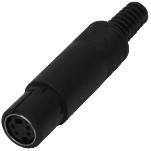 Гніздо mini DIN 4pin під шнур,корпус пластик