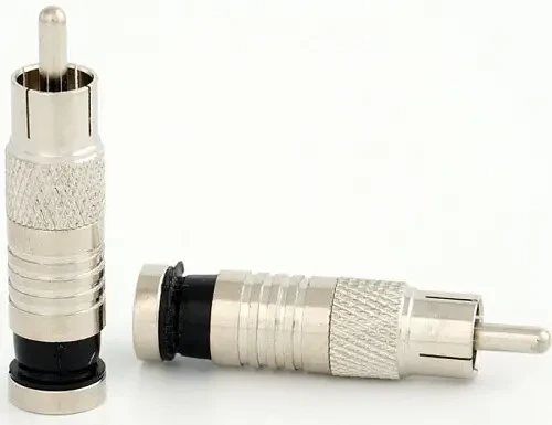 Штекер RCA для кабеля RG-6, компресійнний, мідь