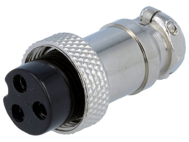 Роз'єм MIC 323 big, "гніздо", під кабель, 3pin, діам.-20мм