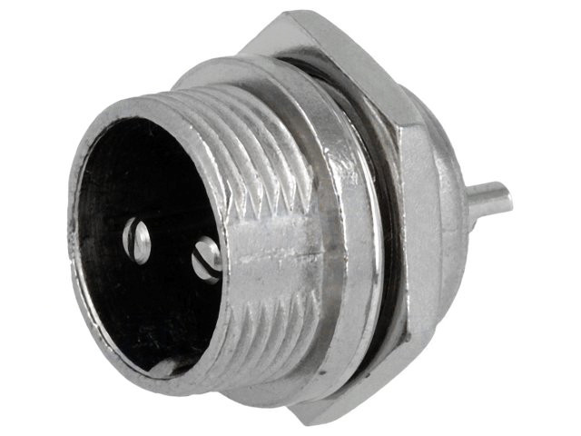 Роз'єм MIC 332 big, "штекер", монтажний, 2pin, діам.-20мм