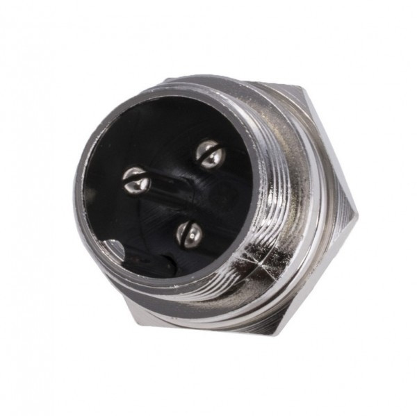 Роз'єм MIC 333 mini, "штекер", монтажний, 3pin, діам.-12мм