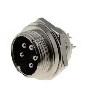 Роз'єм MIC 335 mini, "штекер", монтажний, 5pin, діам.-12мм