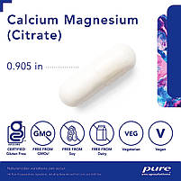 Кальцій магній (цитрат)/Calcium Magnesium (citrate) Pure Encapsulations, 90 капсул BX796, фото 3