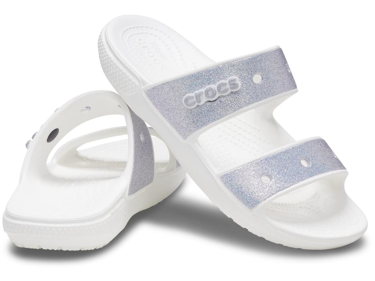 УЦІНКА Класичні блискучі сандалі Crocs 37-38 (m5/w7 US) 25 см Білий 1159841161, фото 1
