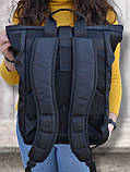 Рюкзак ролтоп водонепроникний / унісекс чоловічий жіночий / відділення на ноутбук / вентилююча спинка, фото 5