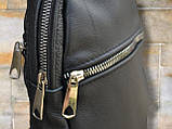 Сумка-слінг через плече з натуральної шкіри / барсетка месенджер кросбоді / шкіряна сумочка, фото 5