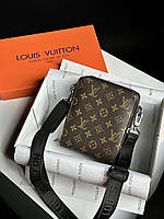 Мужская Louis Vuitton S-Lock Vertical Zip Bag Brown manbag 15 x 18 x 4.5 см