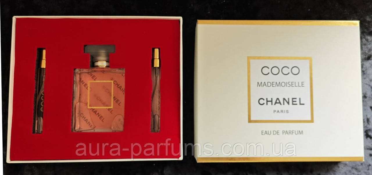 Жіночі парфуми Chanel Coco Mademoiselle (Шанель Коко Мадмуазель) Набір (edp/100ml/мл + edp/10ml/мл + edp/10ml/мл)