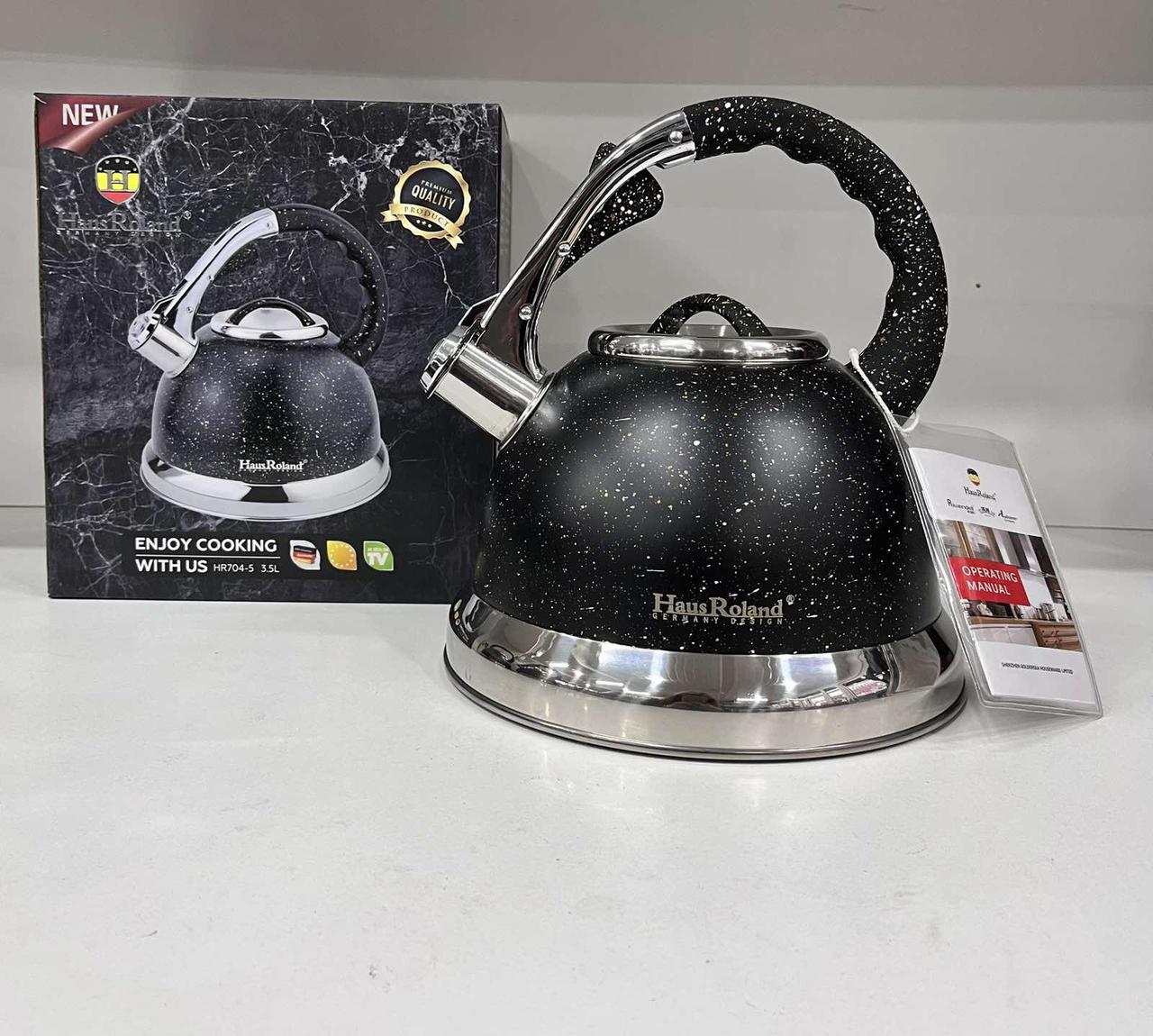 Чайник Higher Kitchen зі свистком із неіржавкої сталі з керамічним покриттям 3.5 л, фото 1