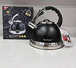 Чайник Higher Kitchen зі свистком із неіржавкої сталі з керамічним покриттям 3.5 л, фото 3