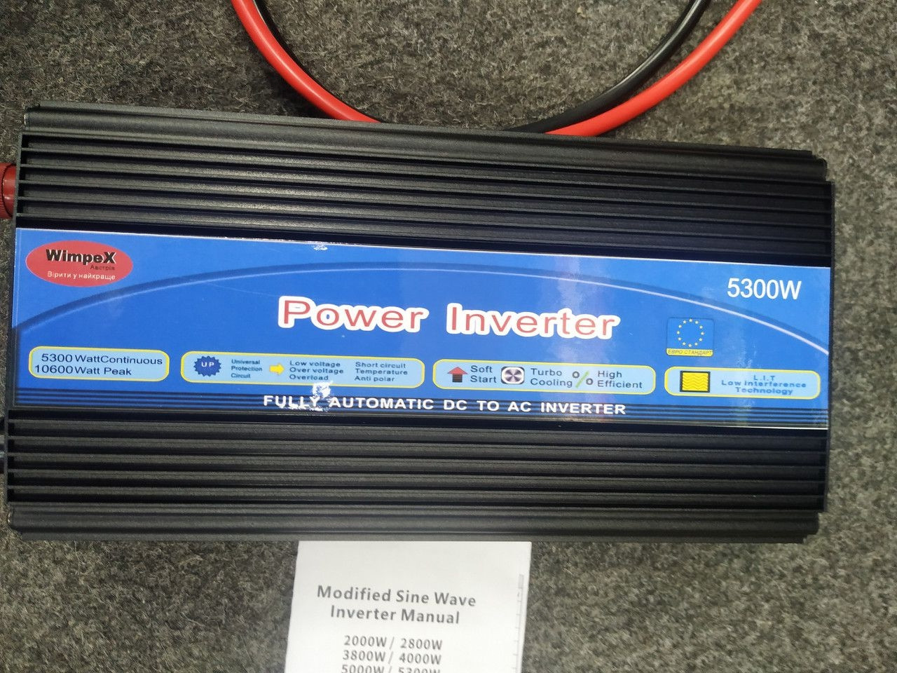 Перетворювач напруги Power Inverter 24V 220V на два акумулятора WX-5300W, фото 1