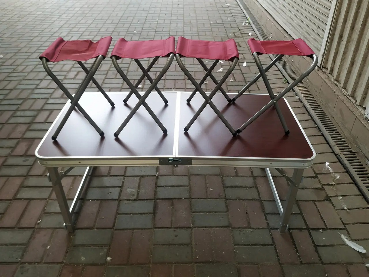 Стіл УСИЛЬНИЙ для пікніка та 4 стільців -LMY-15-Cherry., фото 1