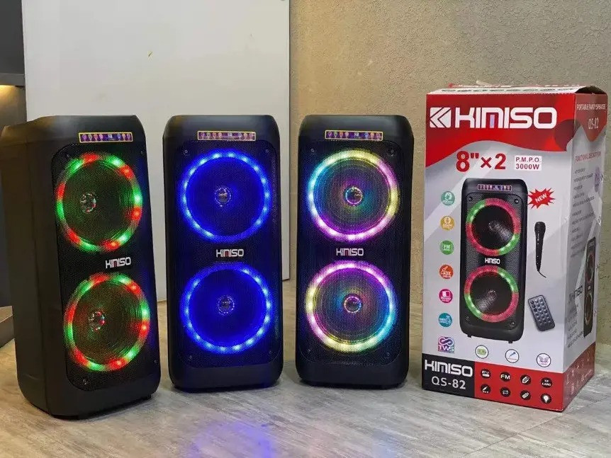КОЛОНКА ПОРТАТИВНА АКУСТИЧНА KIMISO QS-82, ВЕЛИКА АКУСТИЧНА СИСТЕМА З МІКРОФОНОМ