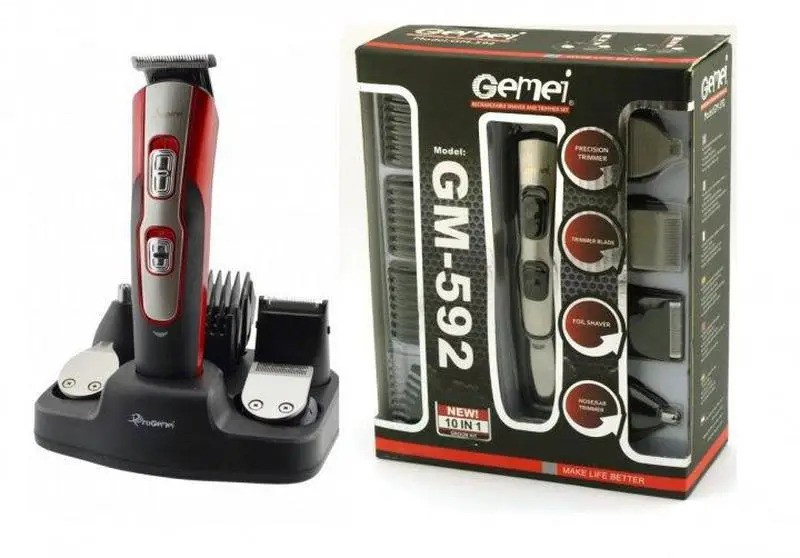 Машинка для стриження волосся Gemei 10 в 1, Електробритва, тример — GM-592