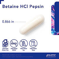Бетаїн HCL Пепсин, Betaine HCL Pepsin, Pure Encapsulations, 250 капсул BX292, фото 4