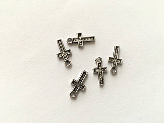 Хрестик кулон у кольорі "античне срібло" 15х8 мм Товари для рукоділля та творчості
