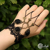 Винтажный кружевной слейв - браслет через палец "Avril" с розами - Aushal Jewellery