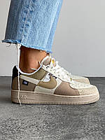 Женские кроссовки Nike Air Force 1 Low Tan Bling Beige Cream