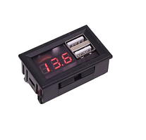 Вольтметр Індикатор заряду акумулятора зі швидкою зарядкою 12В 2x USB QC3.0 Автомобільний