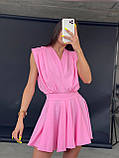 Рожеве літнє плаття-комбінезон із софту, фото 2