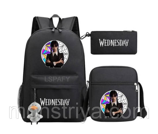 Дитячий, підлітковий рюкзак Wednesday+ СУМКА+ ПЕНАЛ