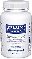 Куркумин 500 с биоперином, Curcumin 500 with Bioperine, Pure Encapsulations, 60 капсул