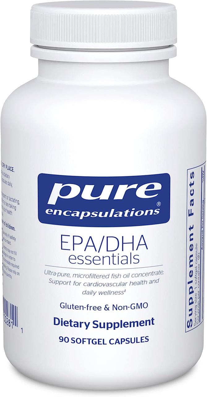 Pure Encapsulations EPA/DHA Essentials/Омега 3 для підтримки когнітивних функцій 90 капсул BX987, фото 1
