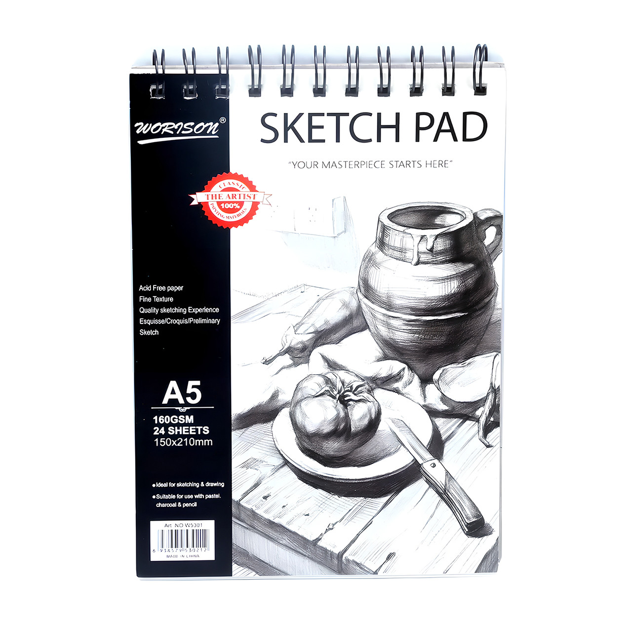 Альбом Worison Sketch Pad 24 аркуші 160г/м² формат А5, фото 1
