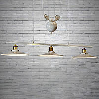 Люстра подвес в стиле лофт на 3 лампочки E27 белый с золотом D-0127-3WH-G