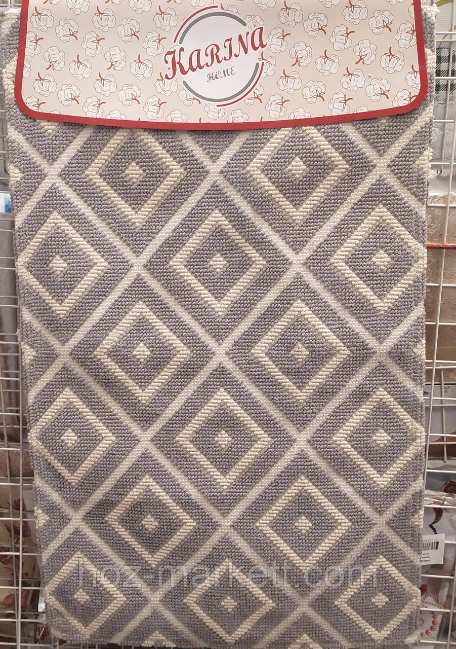 Килимки бавовна для ванної та туалету 50*80 сірі, фото 1