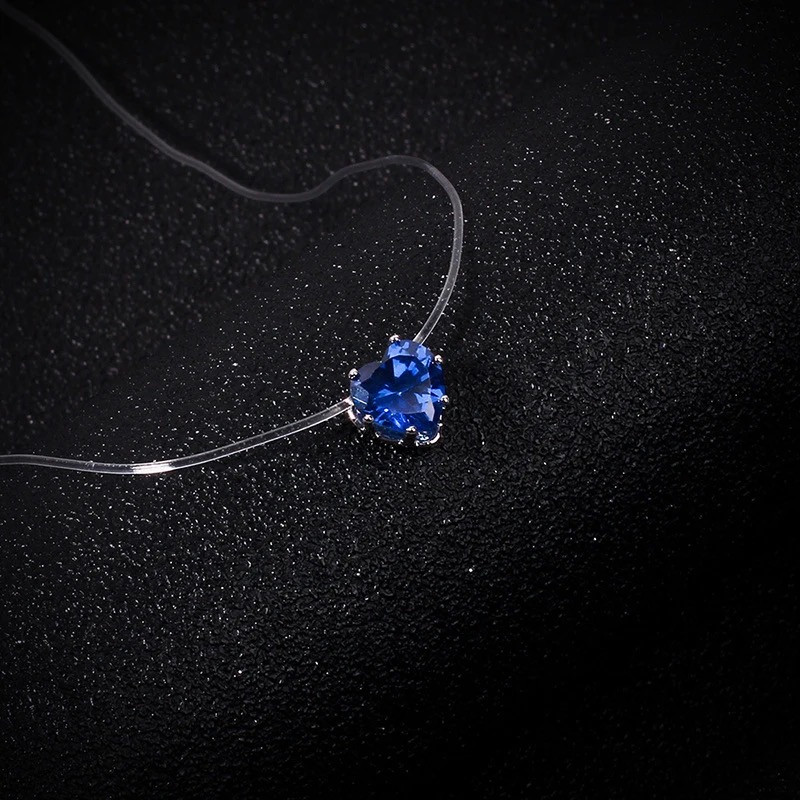 Камушок на волосіні "Сердечко" синій