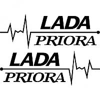 Наклейка плотерная 2 шт LADA PRIORA логотип 20*14см цвет на выбор как и размер