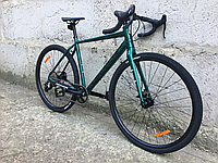 Гравийный велосипед DeMARCHE Gravel Point 28" L-TWOO (рама L, 18S, 2х9) зеленый глянец