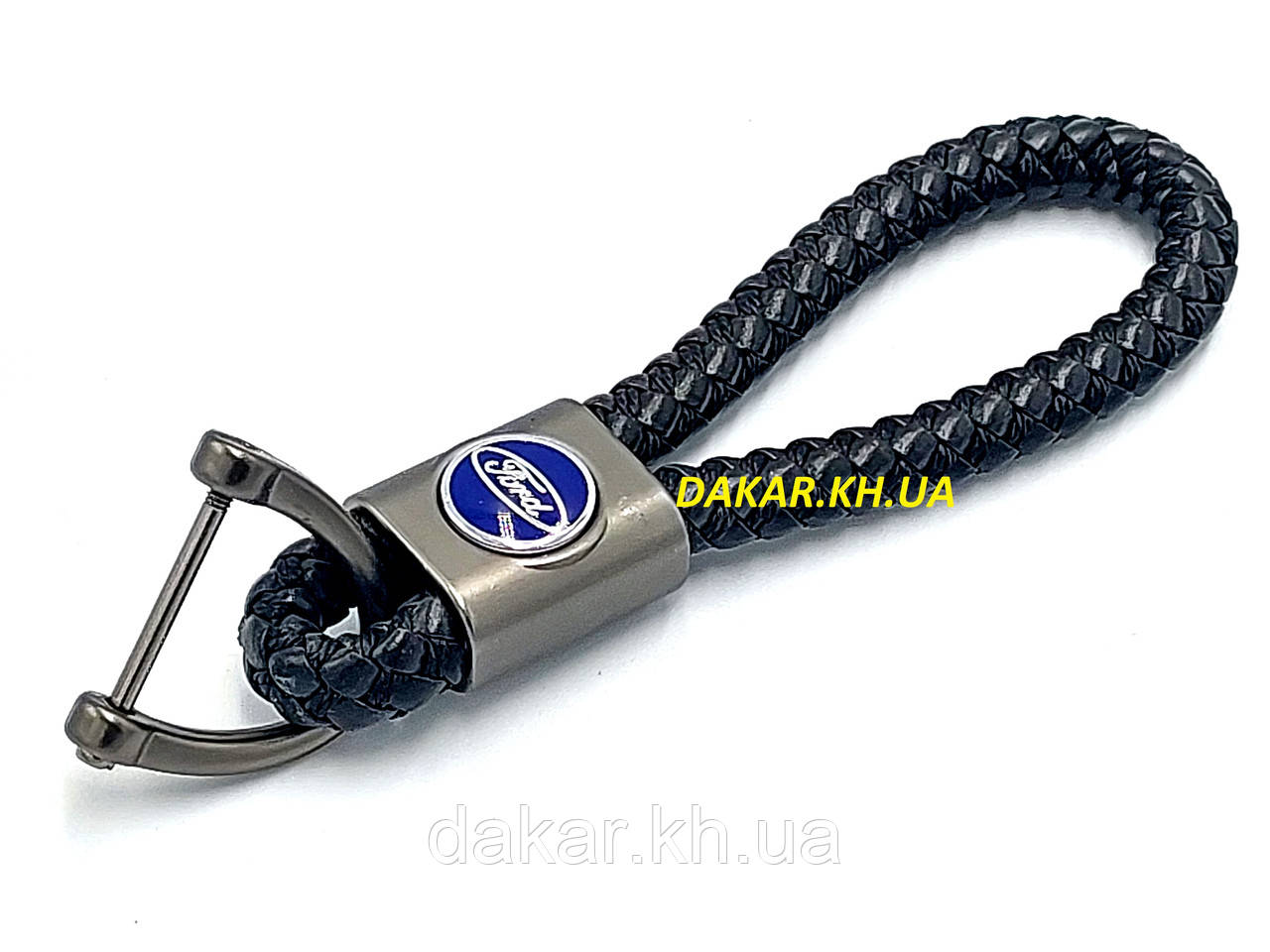 Брелок шкіряний Ford grey косиця Форд